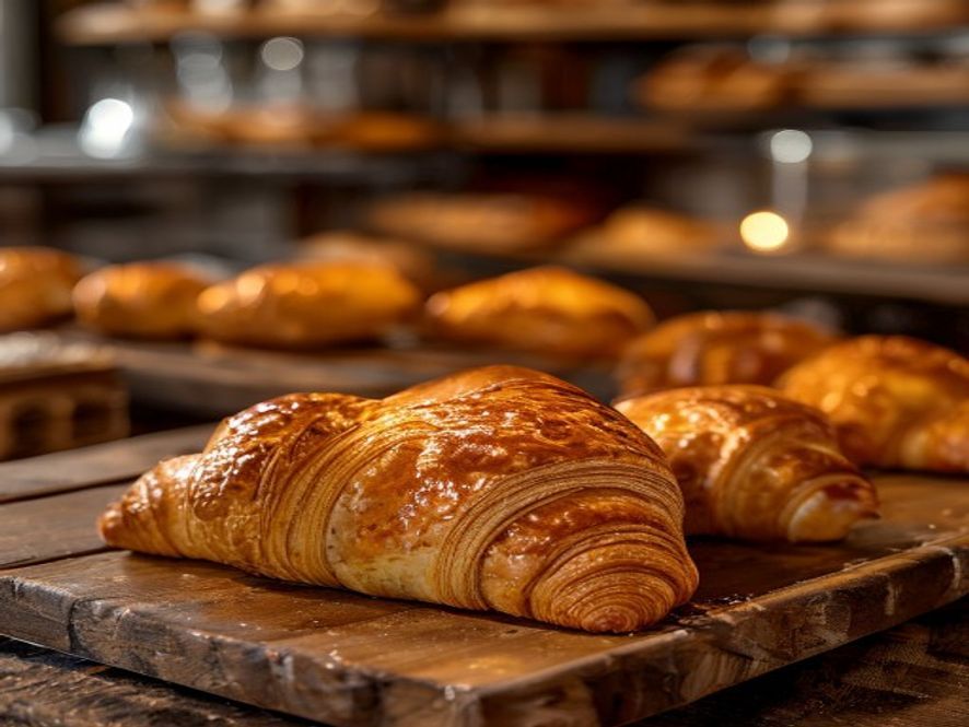 Croissants y facturas dorados